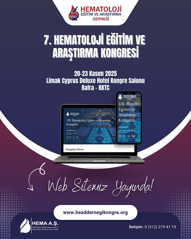 Hematoloji Eğitim ve Araştırma Kongresi Web Sitesi Yayında!